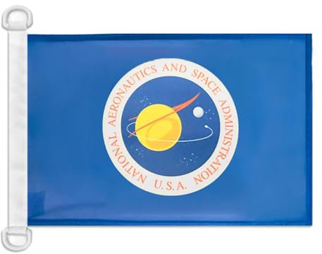 AZ FLAG - Bootsflagge NASA der Vereinigten Staaten - 45x30 cm - Aussenverwendung - National Aeronautics and Space Administration Bootsfahne aus Gestricktem Polyester mit Plastikringen
