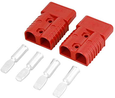Kit spina connettore elettrico universale rosso per collegamento/scollegamento rapido della batteria per rimorchio per verricello di recupero, 175A 600V (2 pezzi)