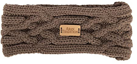 Aran Traditions Cable Knitted Style Headband (Mushroom)
