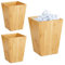 Relaxdays Corbeille à papiers en Bambou, lot 3, carré, 6l, sans Couvercle, Bureau, Salle de Bain, Poubelle 27x20x20 cm, Naturel