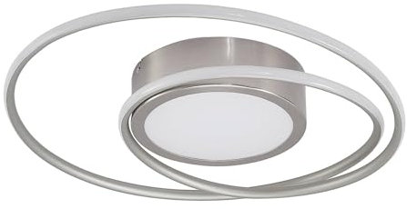Lindby LED Deckenleuchte Bovia dimmbar mit Leselampe (Modern) in Alu aus Aluminium (1 flammig,) - Lampe Deckenlampe Wohnzimmerleuchte