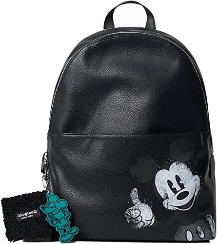Desigual Mombasa Mickey Mouse Rucksack Big Bagpack Rucksackhandtasche Groß (Schwarz)