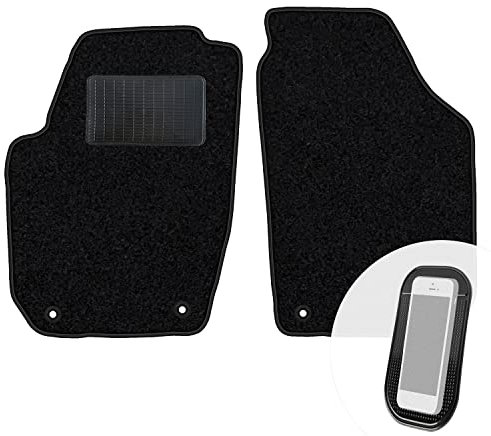 moto-MOLTICO Vorne Fußmatten Auto Velours Autoteppiche Schwarz Automatten Set 2-teilig passend für Skoda Fabia 2 2007-2014