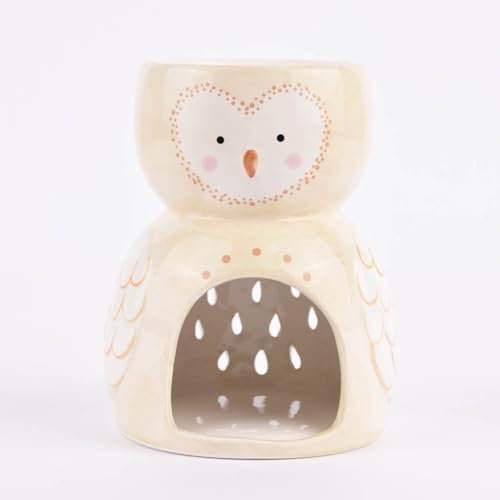 SCHÖNER LEBEN. Sass & Belle Duftlampe Eule Olivia Dolomite Creme weiß braun 10,5x13,5cm