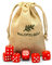 Waldfelsen 6, 12, 20, 30 oder 50 hochqualitative Würfel Standardgröße 16 mm Acrylwürfel Knobel Spielwürfel Dice 6-seitig sechsseitig Spielzubehör Set mit Stoffbeutel (Rot, 6 Stück)