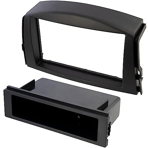 AERZETIX - C11638 - Cadre/façade/Adaptateur 2 ISO pour autoradio de Voiture - Moulage/Cache en Plastique - Couleur Noir - Compatible avec Toyota RAV4 2006+