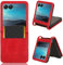 RonRun Coque Compatible ave Motorola Razr 40 Ultra, Étui à Rabat Portefeuille PU Cuir Multifonction Housse de Protection Antichoc, Rouge
