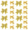 Weihnachten Schleife Set, 20 Stücke Schleifen Glitzer Weihnachtsdeko Weihnachtsbaum Schmuck zum Einpacken von Geschenken, Girlande Deko (Gold)