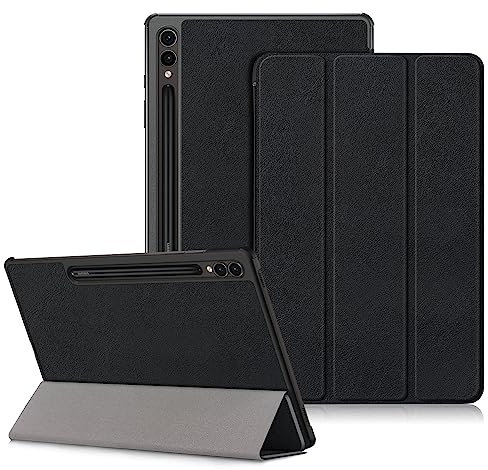 DINGGUAGUA Custodia per Samsung Galaxy Tab S10 Plus,Galaxy Tab S9 FE+ Plus,Galaxy Tab S9 + Plus 12.4 SM-X820/X826B X610/X616 X810/X816B/X818U Tablet,Cover con Funzione Supporto,Nero