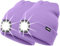 ATNKE 2Pcs Neue Warme LED beleuchtete Mütze,Unisex USB wiederaufladbare Laufmütze Ultra Bright 4 LED wasserdichte Lichtlampe Mehrfarbig/Taro Purple