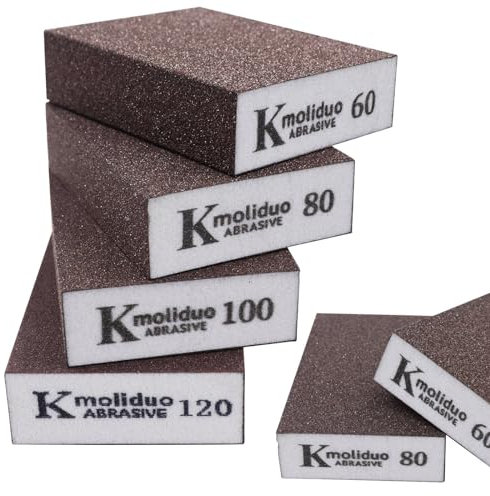 8 Pack Sanding Block, Sanding Sponges with 4 Grits 60/80/100/120, Coarse and Fine Sandpaper Block, Wet and Dry Dual-use Sanding Blocks for Walls, Wood and Metal