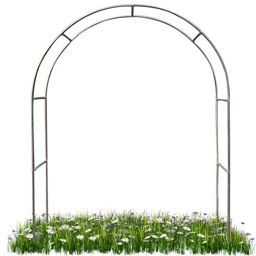 Rosenbogen Gartenbogen Für Kletterpflanzen Rosen Garten Pergola 350cm 240cm 200cm 180cm 150cm 120cm Breit Rankenbogen Aus Edelstahl – Wetterfest Freistehend Stabil(19mm,1.2 * 2.3m(3.9 * 7.5ft))