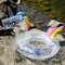 Einhorn Schwimmring, Glitzer Transparente Schwimmreifen, Einhorn Glitzer Ring, Einhorn Pool Aufblasbar, Kinder Aufblasbare Pool Beach Floß Luftmatratze Transparent Schwimmen Ring Unicorn Float
