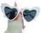 Paopaoldm Elegante Herz-Sonnenbrille, UV400, lässige Blings-Sonnenbrille, perfekt für besondere Versammlungen, Cosplays, Party, herzförmige Sonnenbrille