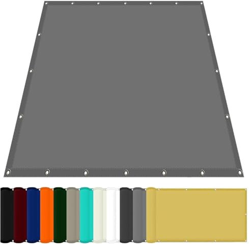 Rectangulaire Toile d'ombrage 4 x 6 m Résistante aux Intempéries Rectangulaire Toile pour Pergola Kit de Montage Inclus pour Extérieur/Terrasse/Jardin, Gris Clair