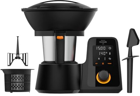 Taurus - Robot de Cocina Mycook Go 1600W | Inducción Patentada | 25 Funciones Predeterminadas | 0-140ºC | Balanza Integrada | Recetas +20,000 Recetas APP + 300 Libro | Jarra 2L Acero Inoxidable