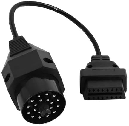 Alte 20 Pin Runde OBD1 auf 16 Pin OBD2 Diagnosegerät Adapter, Diagnose Verlängerungskabel Anschlusskabel OBDII Adapterkabel, Stecker Scanner Konverter Kabel Ersatz für E36 E38 E39 E46 E53 X5 Z3