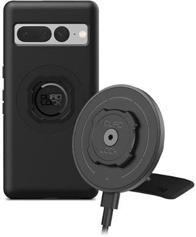 Quad Lock Adhesive Dashboard/Console Car Phone Holder Kit with MAG Wireless Charging Head V2 and MAG Phone Case for Google Pixel 7 Pro