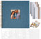 Vienrose Fotoalbum zum Selbstgestalten 20,5 x 20,5 cm, Leinen Fotoalbum mit 40 Weißen Seiten, Leeres Kraftpapier, DIY Scrapbook Spiralalbum Set für Babys, Familien, Hochzeiten, Jahrestag, Navy blau