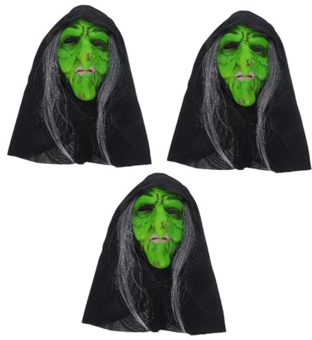 ibasenice 3stücke Hexenmaske Gruselige Halloween Maske Cosplay Zubehör Für Partys Und Festivals Einzigartiges Design Vielseitig Einsetzbar Dekoration Für Schaurige Anlässe
