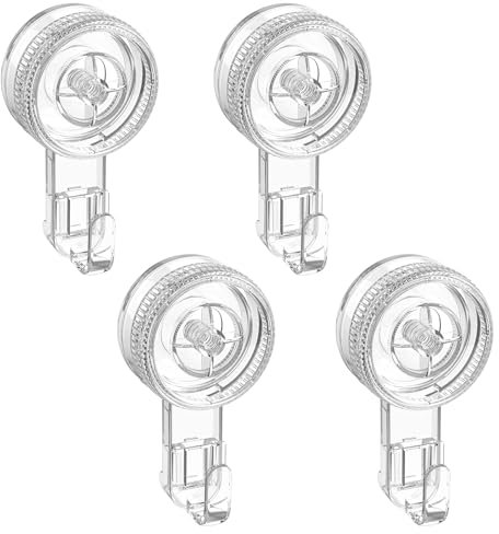 Luxear Ganci Ventosa Senza Foratura 4 Pezzi Gancio Ventosa Bagno per Asciugamani, Ganci Appendini Rotante, Appendi Aaccappatoio Resistenti per Cucina Bagno Parete Doccia Vetro Piastrelle, Trasparenti