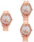 DEARMAMY 3 Pz Orologio Quarzo Da Donna Orologi Da Polso Orologio in Oro Rosa Orologio Per Il Tempo Libero Degli Studenti Orologi Degli Studenti Orologio Fitness Rose Gold