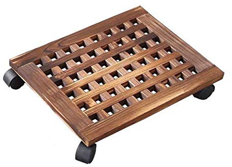 Agashi Chariot En Bois Pour Plantes À Roulettes, Plateau Roulant Pour Pot de Fleurs, Chariot Pour Pot de Fleurs./30Cm*40Cm