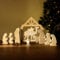 Marco Paul Wooden Christmas Nativity Scene Figurine Ornament Indoor Christmas Decorations 3D Rustic Traditional Jesus Manger Scene Religious Christmas Scene Kids Nativity Set Tree