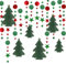 Weihnachtsbaum-Wimpelkette, Luftschlangen, Party-Dekorationen, 3D-Weihnachtsbaum, Grün und Rot, Banner Girlanden für Weihnachten, Winter, Urlaub, Neujahr, Party, Zuhause, Büro, Dekorationen,