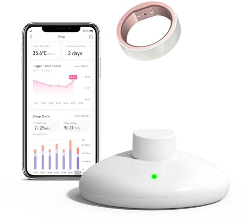Femometer Smart Ring für Fruchtbarkeits- und Eisprungverfolgung, tragbarer Temperatur-Überwachungssensor mit App Auto-Sync, Perioden- und Schlafanalyse