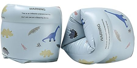 2 pezzi Braccioli da nuoto Braccioli Tubi Braccioli Nuoto Anelli per Spiaggia Outdoor Learning Blu Dinosauro Blu 18x16,5 cm