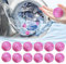 Lot de 12 Attrape Poils Machine a Laver,Boule de Lavage Machine a Laver,Réutilisable Anti Poil Machine à Laver,Boule de Lavage pour Chien Chats Nettoyer poils,Réduire l'enchevêtrement(Rose)