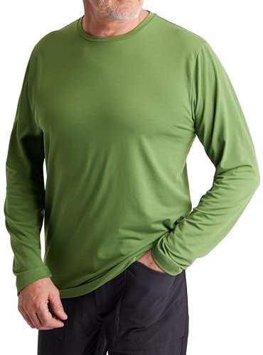 Rohan Men's Global Long Sleeve T-Shirt - Anti Odour Stretchy Moisture Control T Shirt with UPF 40+ UV Sun Protection - Alpine Green, Large