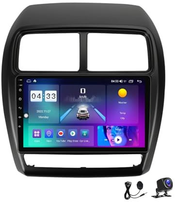 Android 13 Autoradio Bluetooth Car-Play Mit 9 Zoll Touchscreen Kompatibel Mit Mitsubishi ASX 2016~2022 Multimedia Navigation Radio Unterstützt DSP/USB/4G/RDS FM Audio Player,M600S 8core 6G+128G