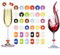 Marque Verre à Vin, 36PCS Marqueurs de Verre à Vin en Silicone pour Les verres à vin mesurent environ 2,5 à 3,5 cm (1 à 1,4 pouce) Verre et Tasse,pour Fête,Anniversaire,Noël,Carnaval, Banquet, Maria
