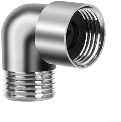 Shower Elbow Adapter, Brass 90 Degree Shower Hose Connector, G1/2 Shower Head Extension Connector (Chrome)