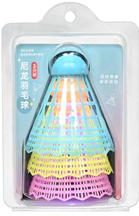 Leuchtbadminton 3er-Set Glow-In-Dark Tragbar Nylon-Federball
