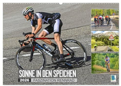 Sonne in den Speichen - Faszination Rennrad (Wandkalender 2026 DIN A2 quer), CALVENDO Monatskalender: Auf schmalen Laufrädern sportlich durch das Jahr (CALVENDO Sport)
