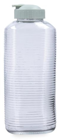 Quid Botella Velvet de vidrio 180 cl | Transparente, Vidrio, formato alto, acabado con relieve, medidas 1,8L