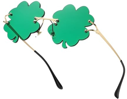 Yuwnd St Patricks Day, St Patricks Day Kostüm, Grünem Irische Kostüm Kleeblatt Sonnenbrillen, Leprechaun Kleeblatt Kostüm Sonnenbrillen für St. Patricks Day Partyzubehör (Grün)