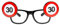 Folat 24930 Geburtstag Spaß-Brille Verkehrsschild, Zahl 30