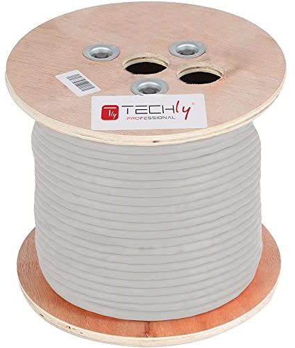 Techly Professional 25367 Bobina S/FTP Cable Cat. 6A Cobre 305 Metros PiMF Flexible Gris