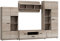 Mirjan24 Wohnwand Emily Wohnzimmerschrank TV-Element Vitrine Schrankwand Anbauwand Wandregal TV-Lowboard (Sonoma Eiche, ohne Beleuchtung)