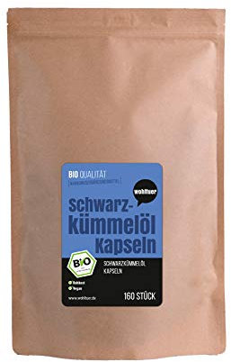 Wohltuer Bio Schwarzkümmelöl Kapseln vegan (160 Stück) - Ägyptisches Bio Schwarzkümmelöl im Ökopack (DE-ÖKO-006)