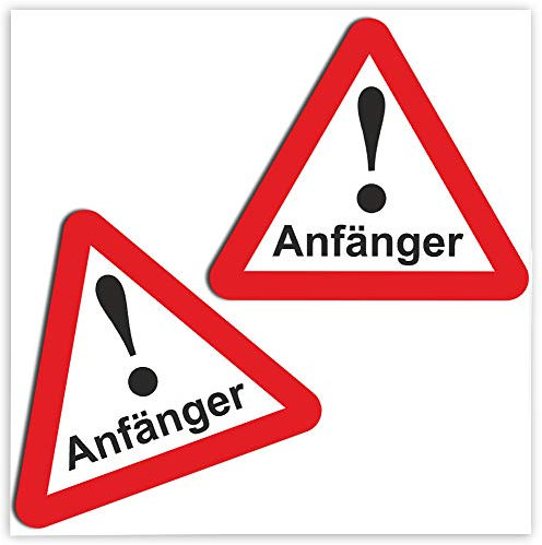 SkinoEu® 2 STÜCK Vinyl Aufkleber Stickers ANFÄNGER FAHRANFÄNGER AUTOAUFKLEBER Zeichen FÜR Fenster Auto Motorrad Fahrrad Tuning B 142 Z*