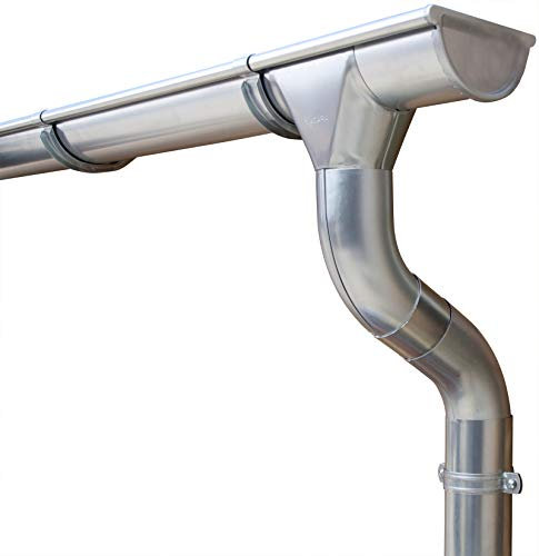 Komplettes Zink Dachrinnen Set bis 6.80 m | Titanzink | Type 110 | Pultdach (1 Dachseite)