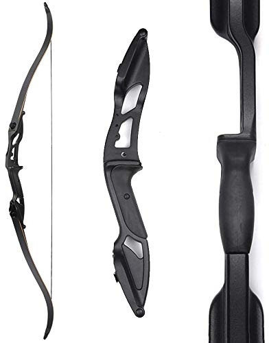 SHARROW 30-50lbs Bogenschießen Jagd Takedown Recurve Bogen 56 Zoll Jagdbogen Erwachsene Bogen Aluminiumlegierung Riser Rechte Hand (Schwarz, 35lbs)