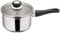Judge Vista Draining Stainless Steel Large Saucepan with Pouring Lip 18cm 2.1L, Shatterproof Glass Strain & Pour Lid, Induction Ready, Oven Safe, 25 Year Guarantee