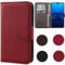 Dingshengk Flip Rot Echt Leder Tasche Hülle Für TP-Link Neffos C9 Max 6.09 Lederhülle Handyhülle Schutz Klapp Handytasche Handy Etui Brieftasche Cover Case Abdeckung