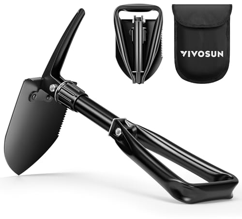 VIVOSUN Survival Shovel Folding Portable Tactical Camping Shovel Multitool for Camping, Hiking, Backpacking